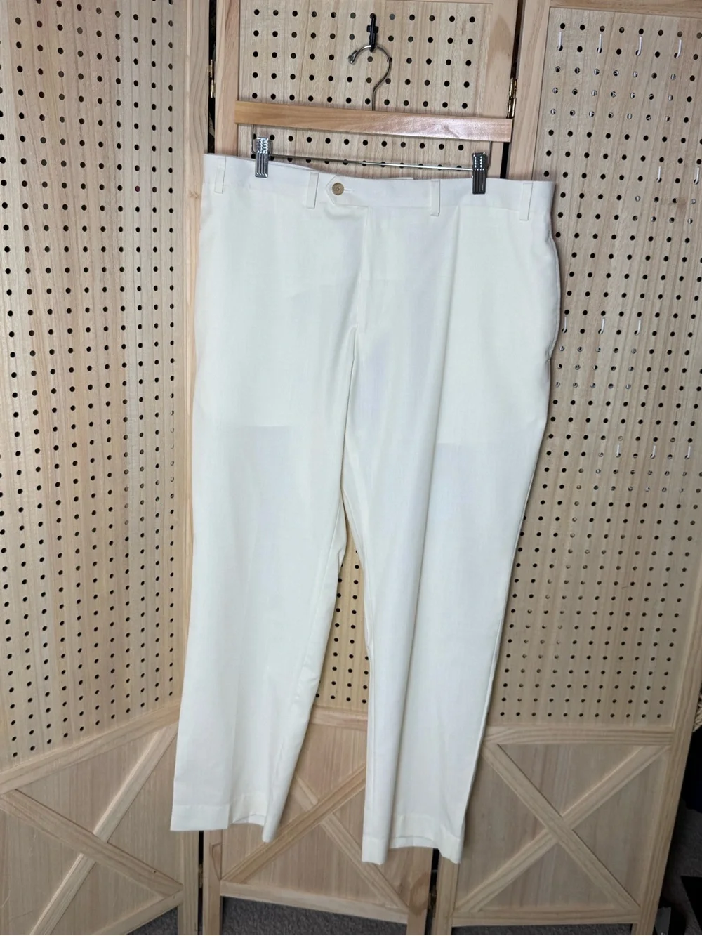 Ralph Lauren Cream Ivory Dress Pants 38W x 29L Classic Flat Front Career Casual